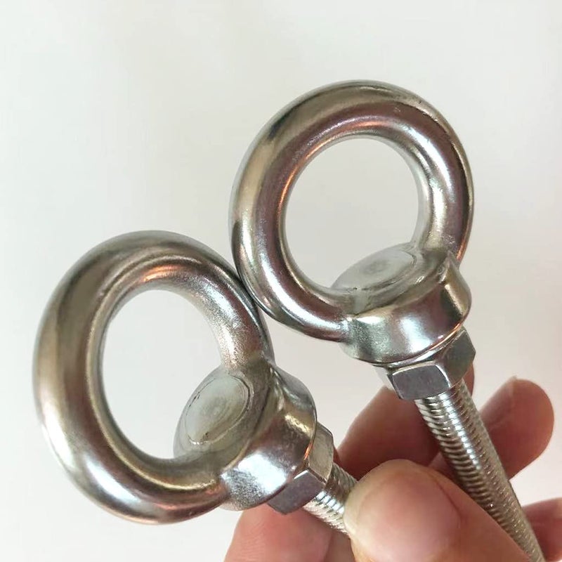 HYXXYY Stainless Steel Eye Bolt  2pack M8 Shoulder Eye Bolts 5/16"" X 4""with Nuts and Washer Thread Lifting Ring Eyebolt  Long - Image 2
